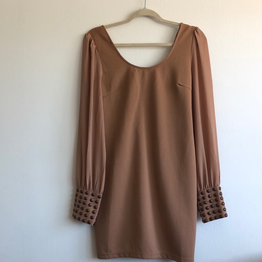 Double Zero Short Mini Long Sheer Sleeve Dress